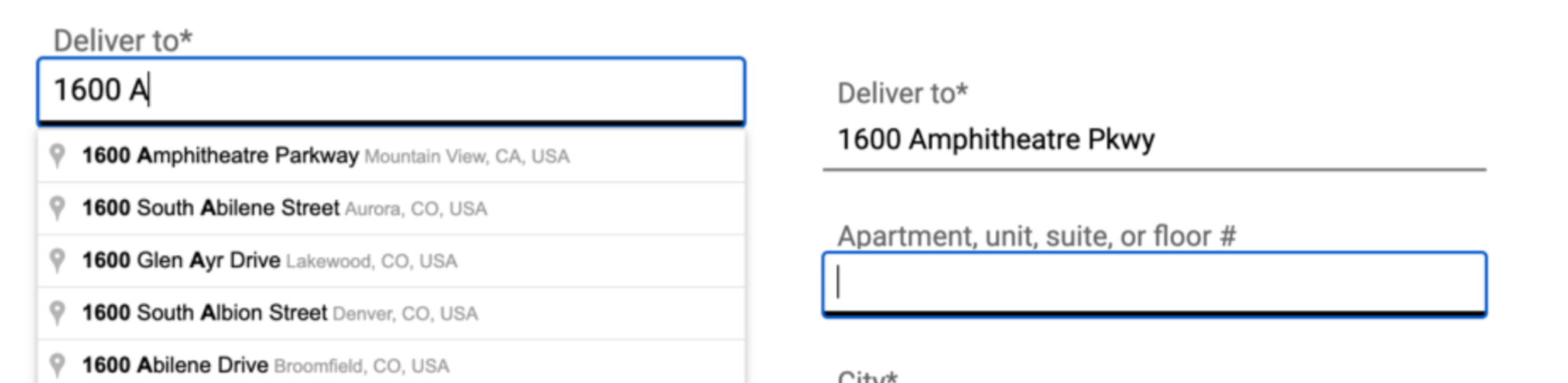 自动补全最终用户地址