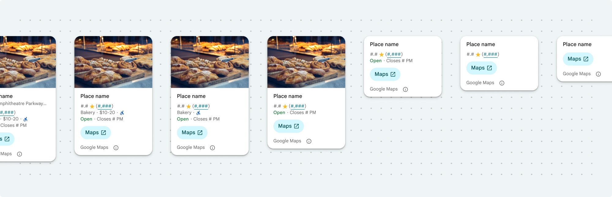 Options de contenu des détails sur le lieu
