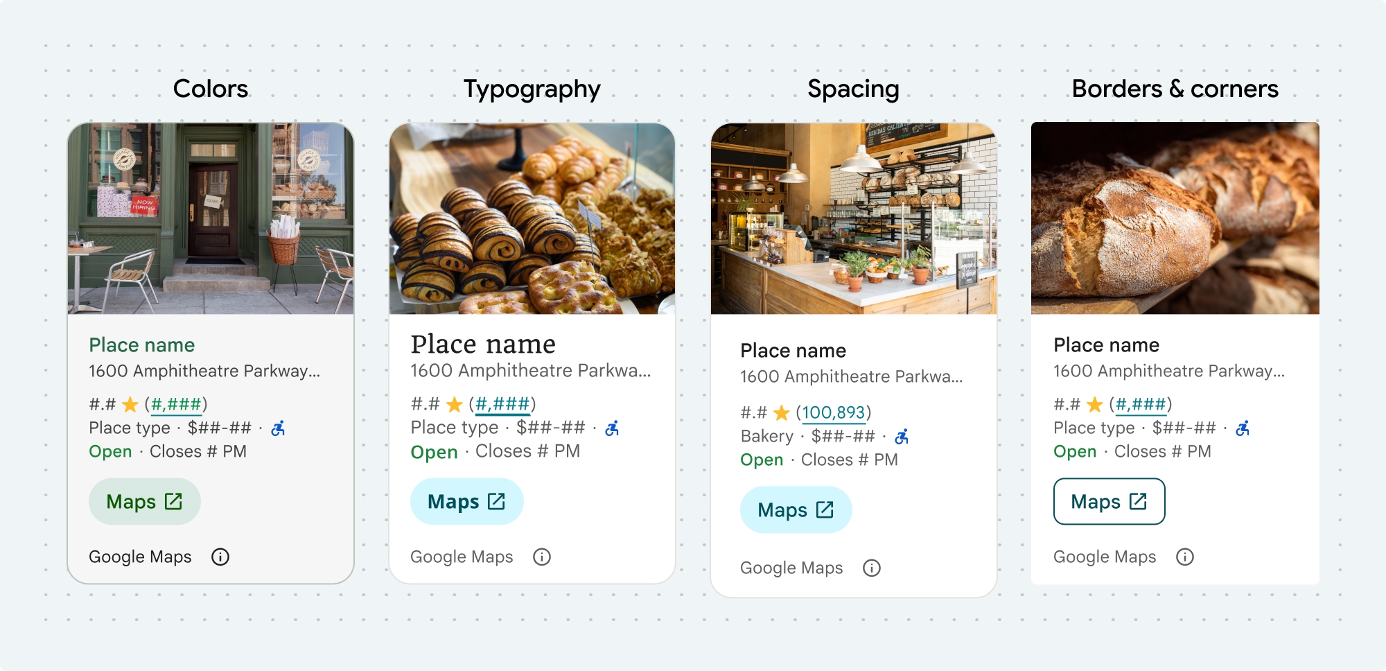 Personnalisation visuelle des détails sur le lieu