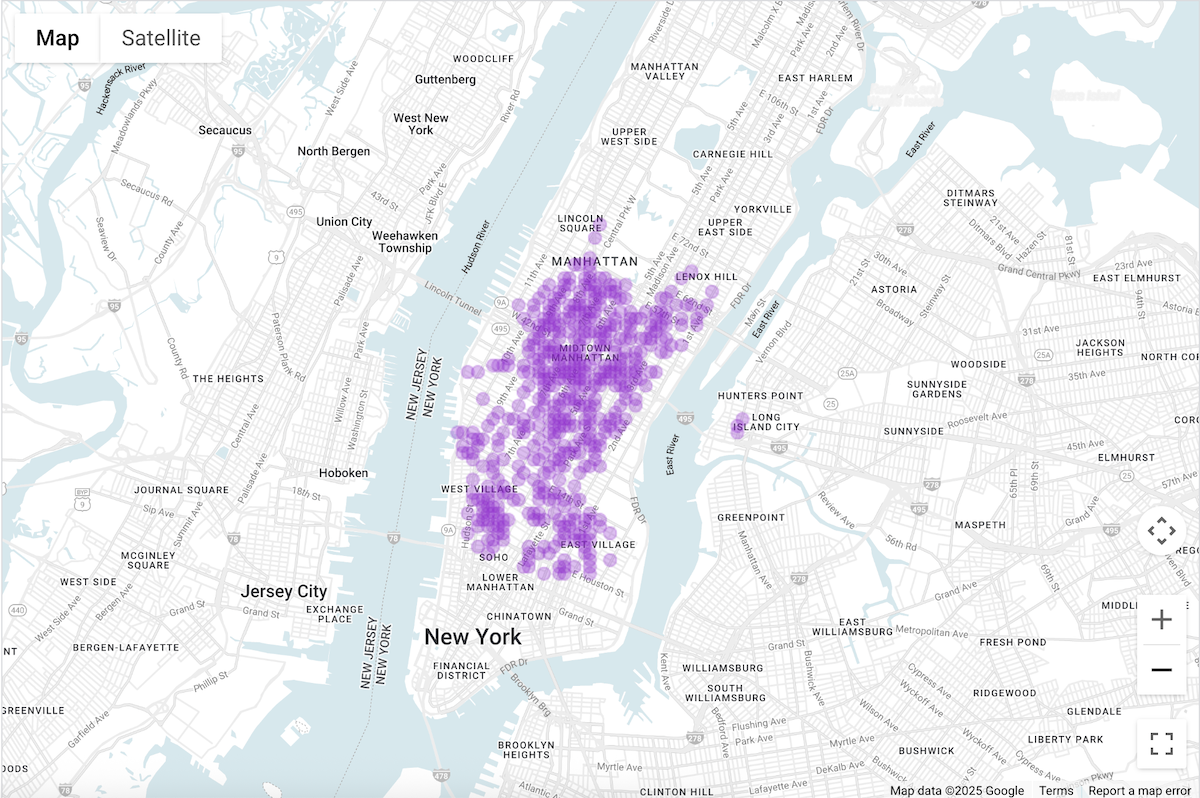 Mapa de densidad en BigQuery Studio