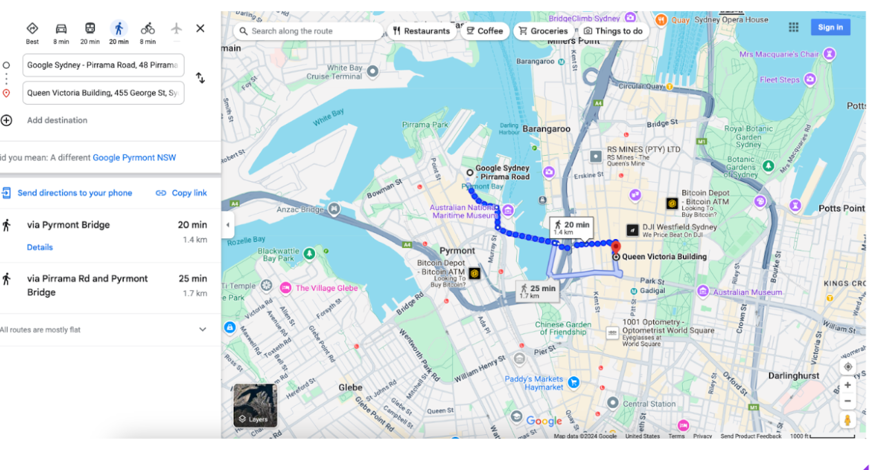 Map for Queen Victoria Building destination