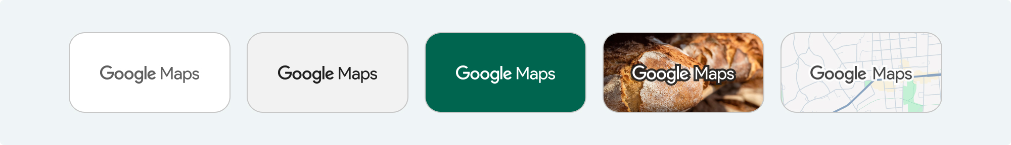 Google Maps के लोगो के एट्रिब्यूशन के लिए स्वीकार किए जाने वाले वैरिएशन
