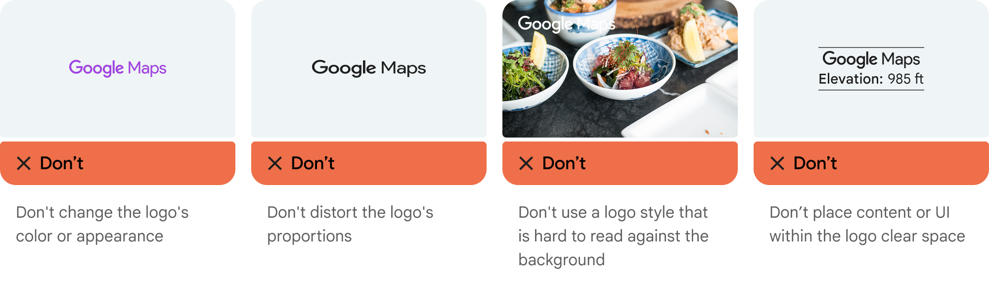 Google 地图徽标提供方信息的不可接受的变体和无障碍问题