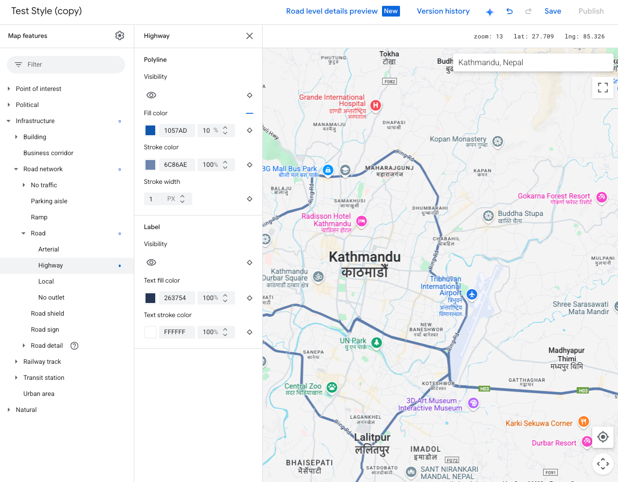 Cloud-based maps styling in the Google Cloud Console