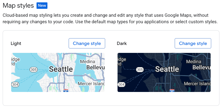 Selecionar estilos de mapa para o ID