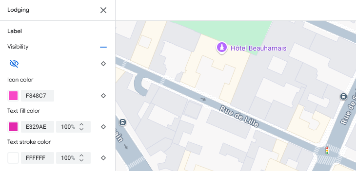住宿可见性设置为“关闭” - 不显示酒店