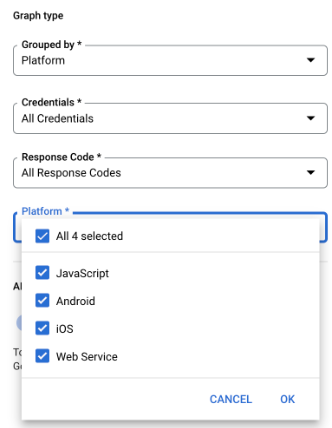 Le filtre &quot;Plate-forme&quot; n&#39;est visible que lorsqu&#39;une seule API est sélectionnée.