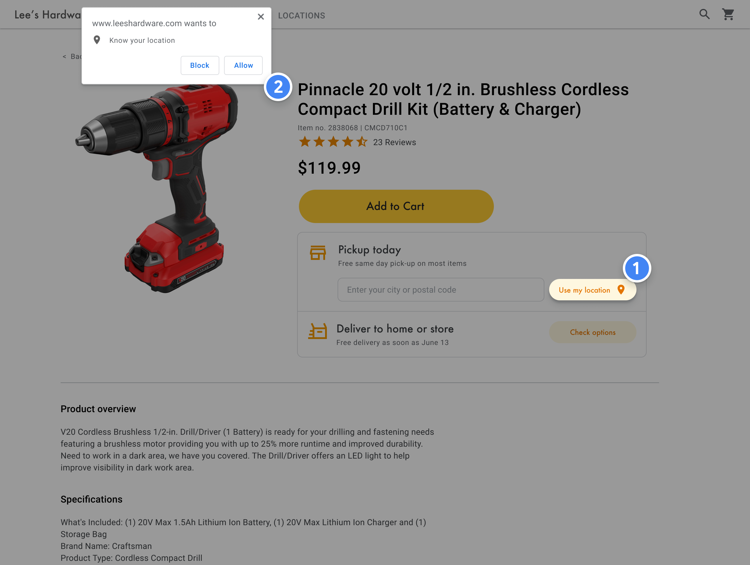 Browserberechtigung für den Nutzerstandort