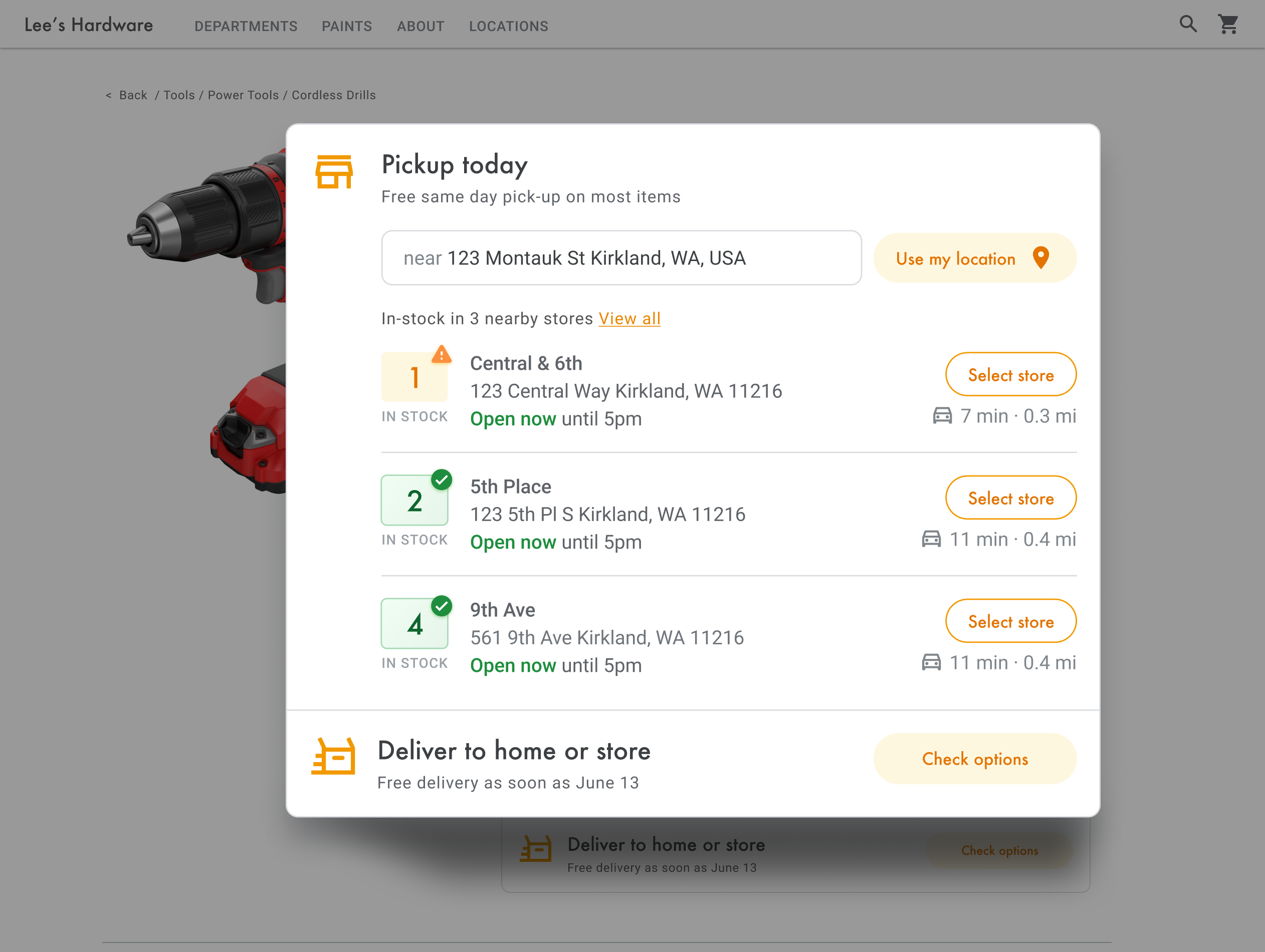 Показать варианты местоположения