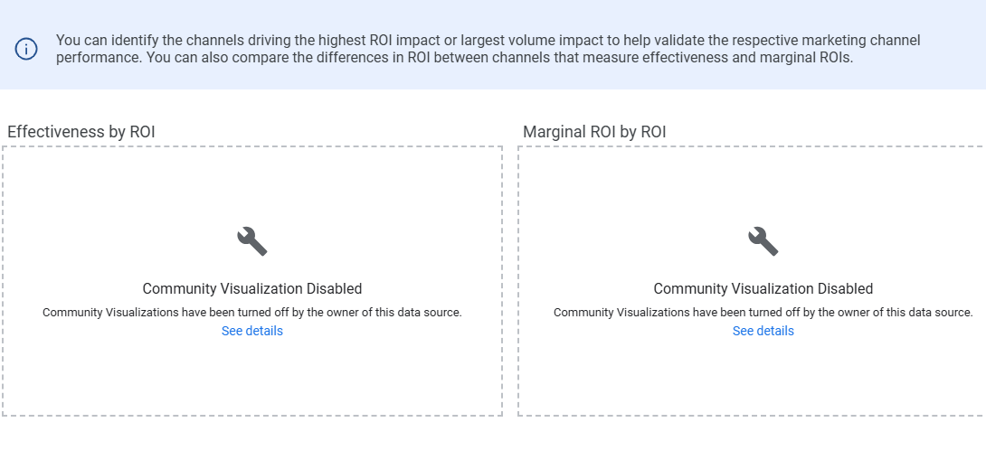 表明社区可视化图表已停用的出错提示。