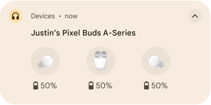 Vérification des notifications de batterie.