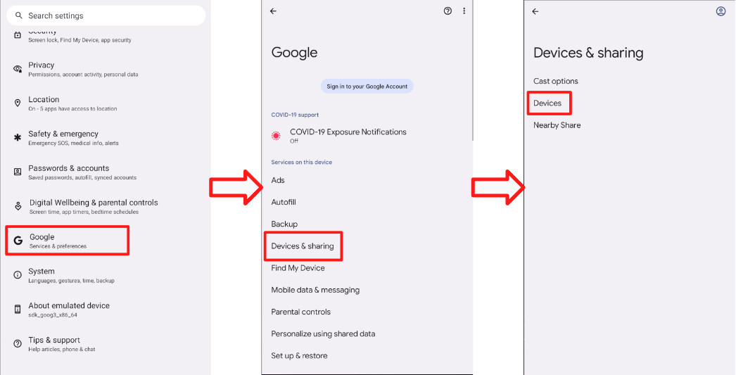 This figure shows how to find 'Include debug results' option for a given connected device.