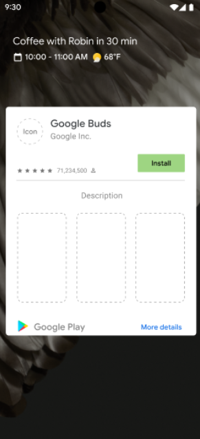 Cette image montre un appareil connecté et le pop-up associé.