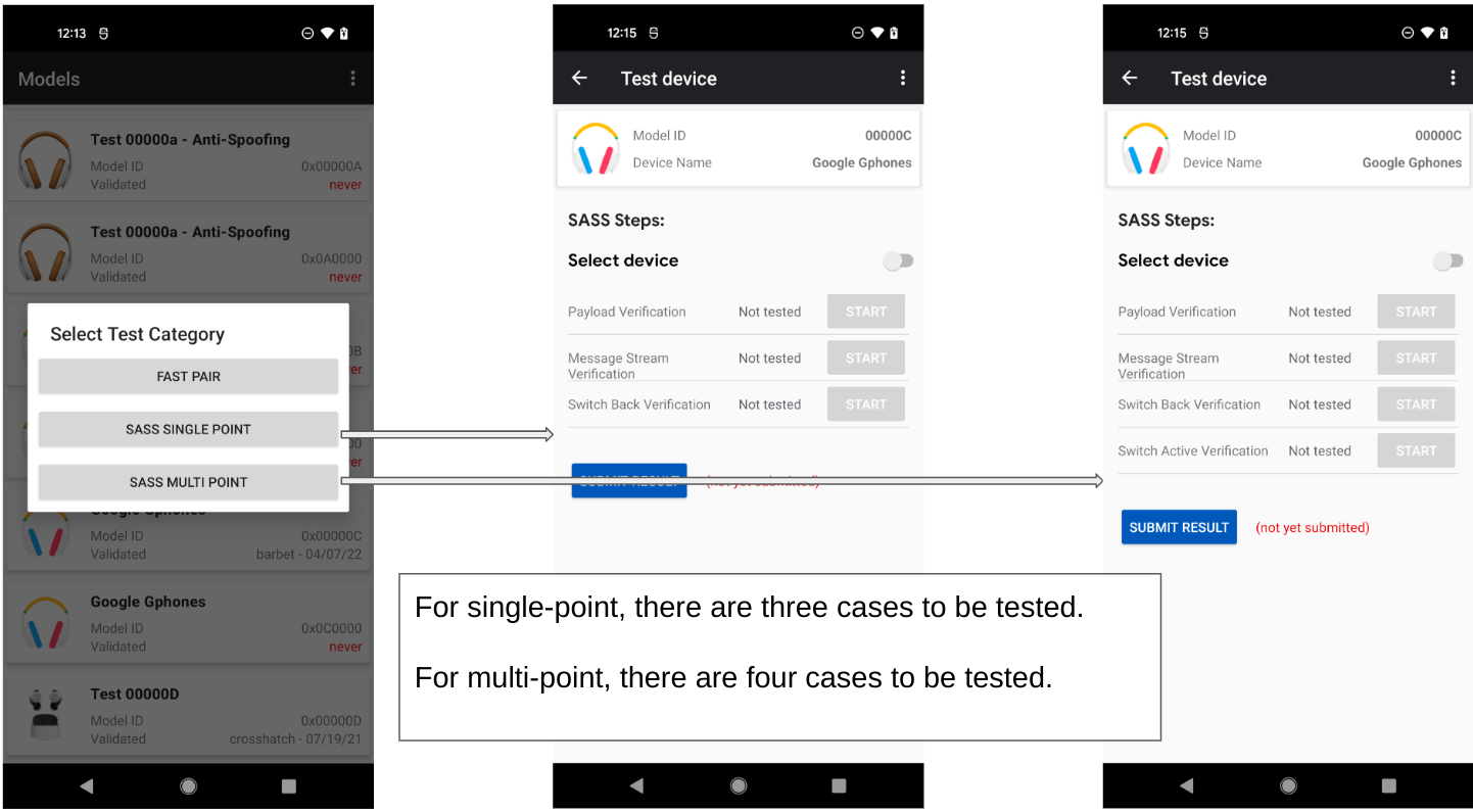 Figura 5: mostra como selecionar um dispositivo para teste e os tipos de testes que ele pode ter. Figura 5: mostra como selecionar um dispositivo para teste e os tipos de testes que ele pode ter.