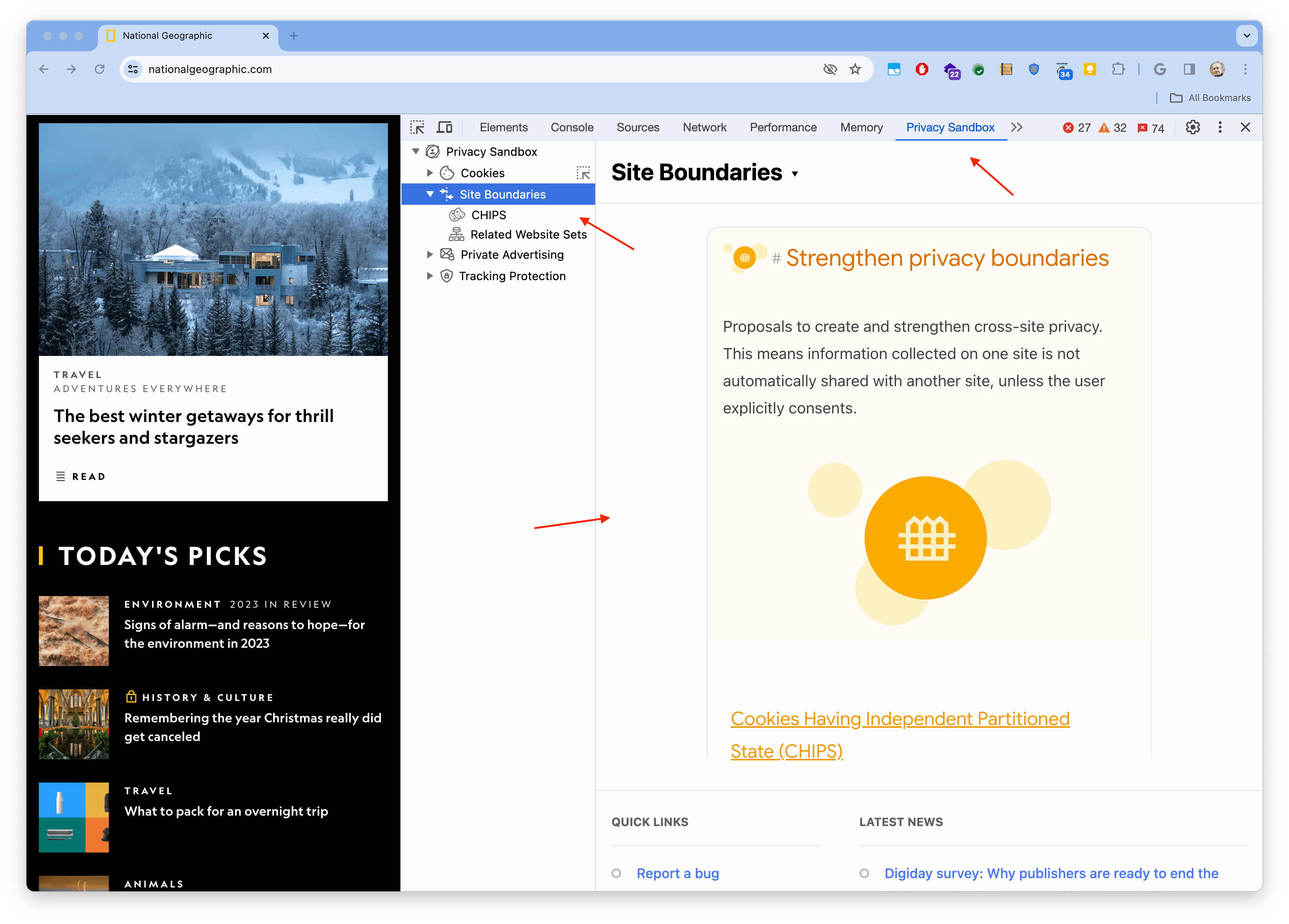 Site Boundaries Landing Page.