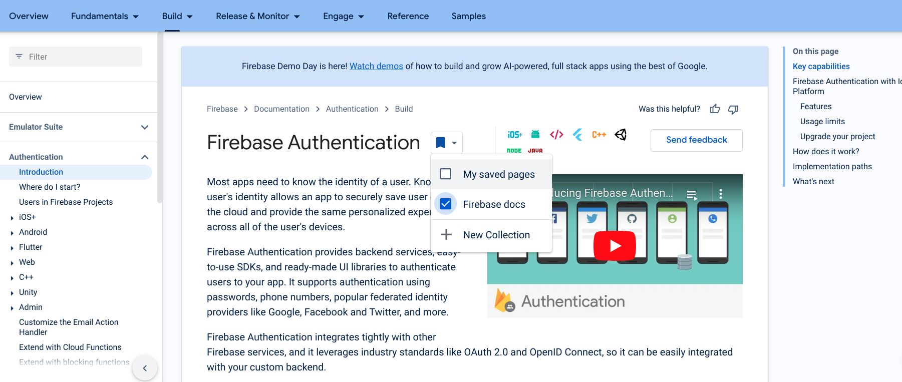 Documentation Firebase