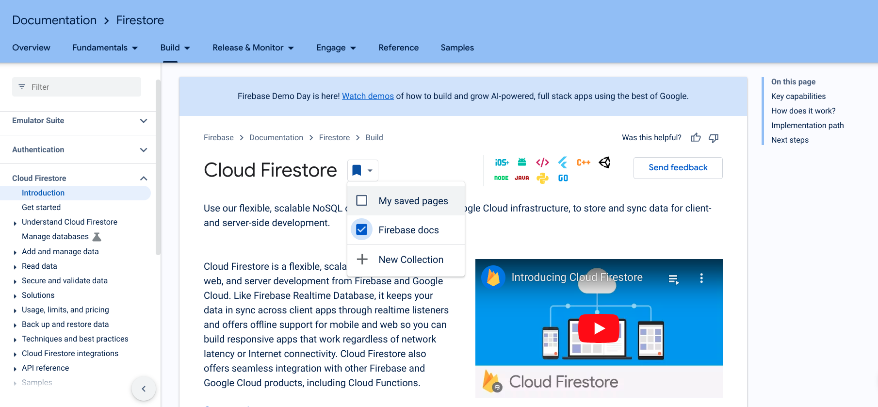 Firebase docs collection