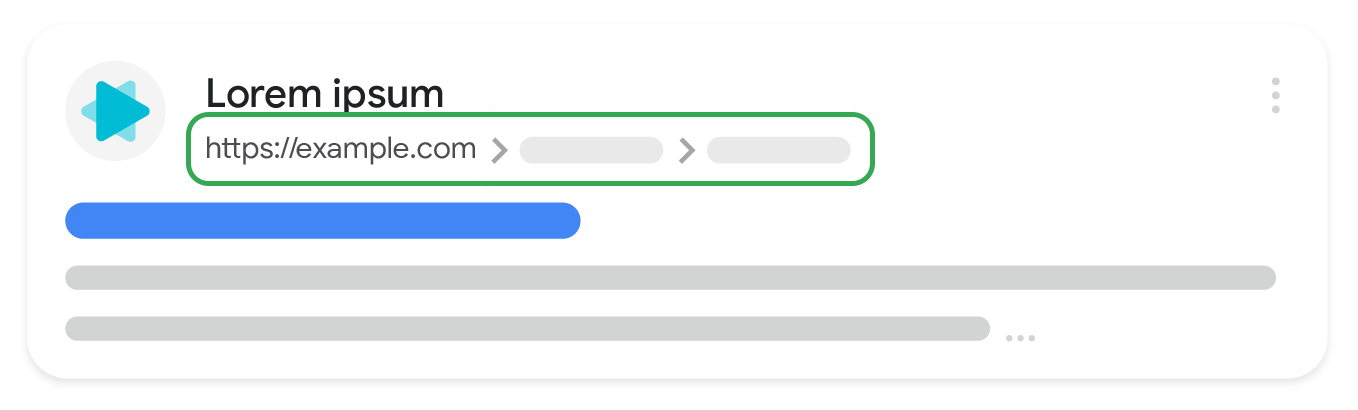 wie das sichtbare URL-Element in den Suchergebnissen auf Computern aussieht