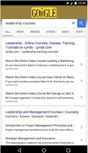 在一个列表视图中显示三个不同课程的搜索结果