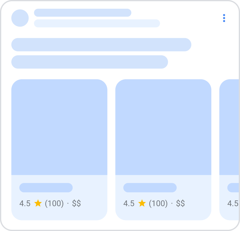 Google 搜索中的结构化数据轮播界面