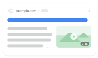 A video thumbnail on a text result