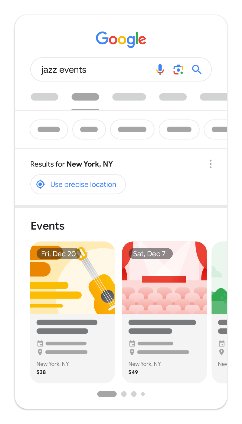 Google 검색에 표시되는 이벤트 환경
