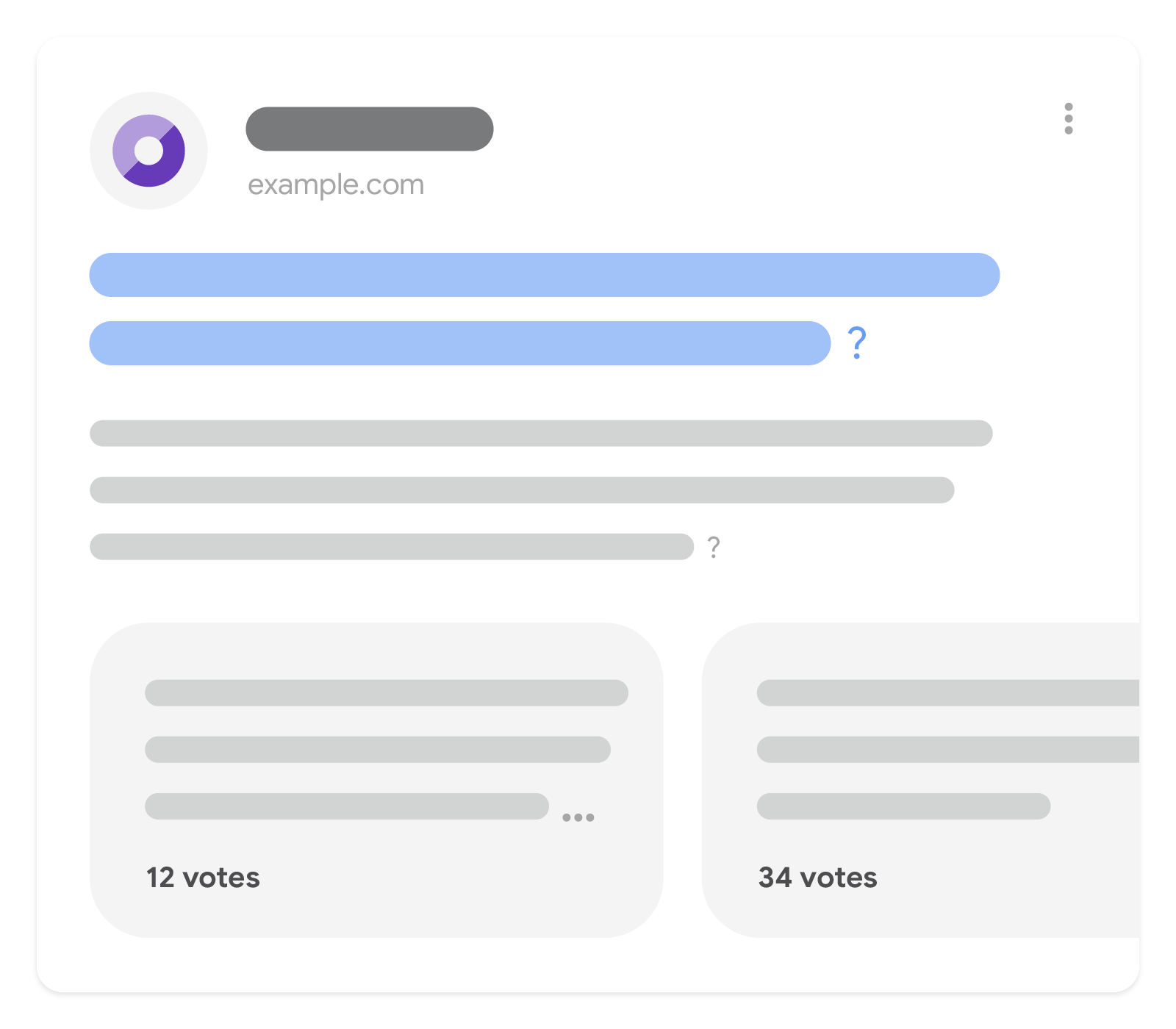 esempio di pagina di domande e risposte nei risultati di ricerca