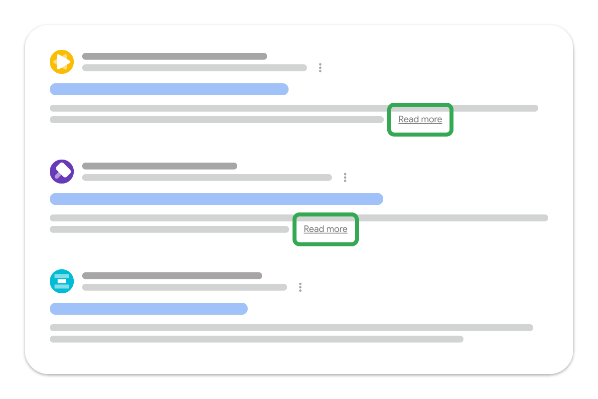 Google Arama'da "Daha fazla oku" derin bağlantısı