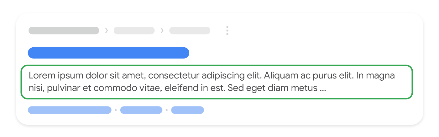 Google Search पर, वेब नतीजे में दिखने वाला एक स्निपेट