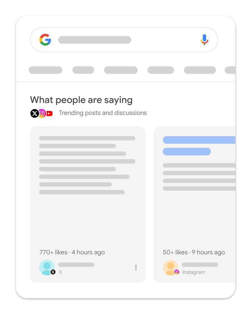 Carosello "Cosa ne pensa la gente" nella Ricerca Google