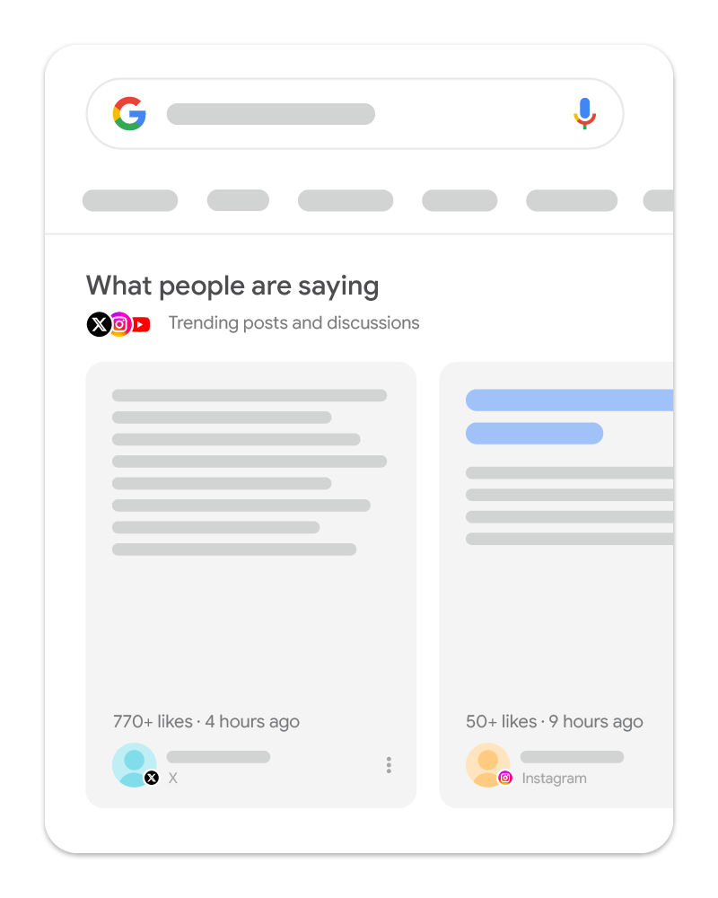Google 搜索中的用户评价轮播界面