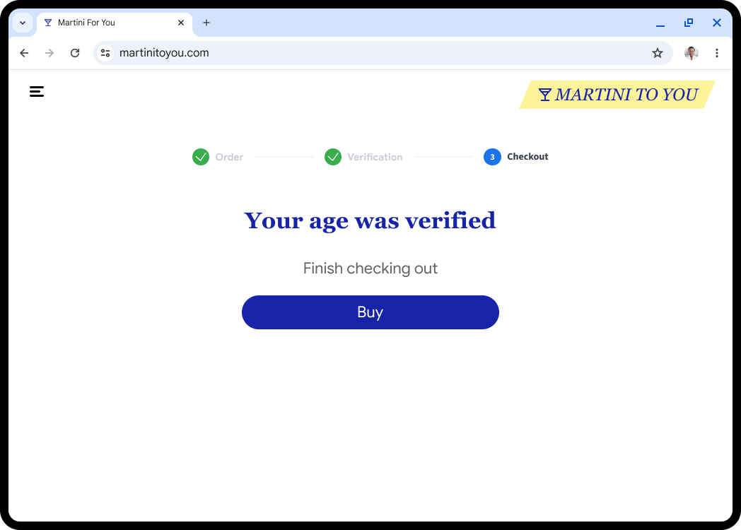 Verifica dell'utente completata e dati condivisi