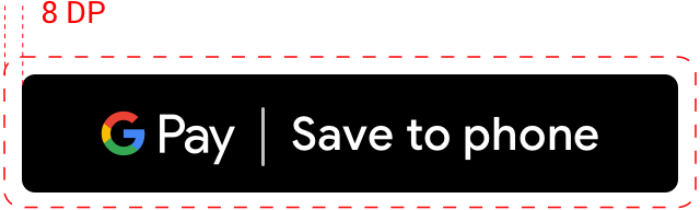 黑色的「儲存至 Google Pay」按鈕,周圍周圍環繞