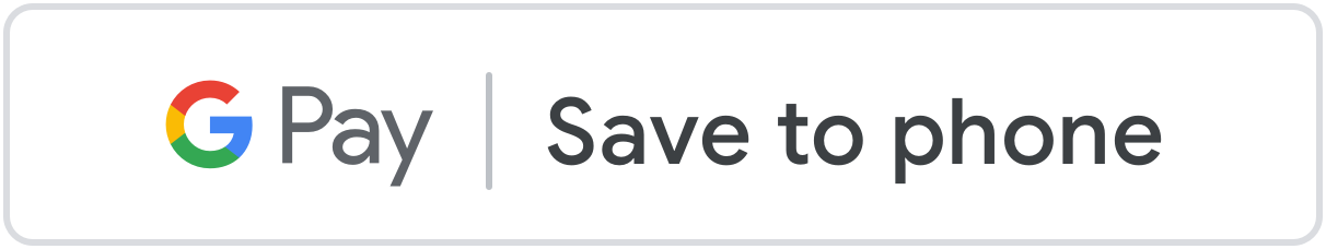 دکمههای ذخیره در Google Pay به رنگ سفید با طرح کلی
