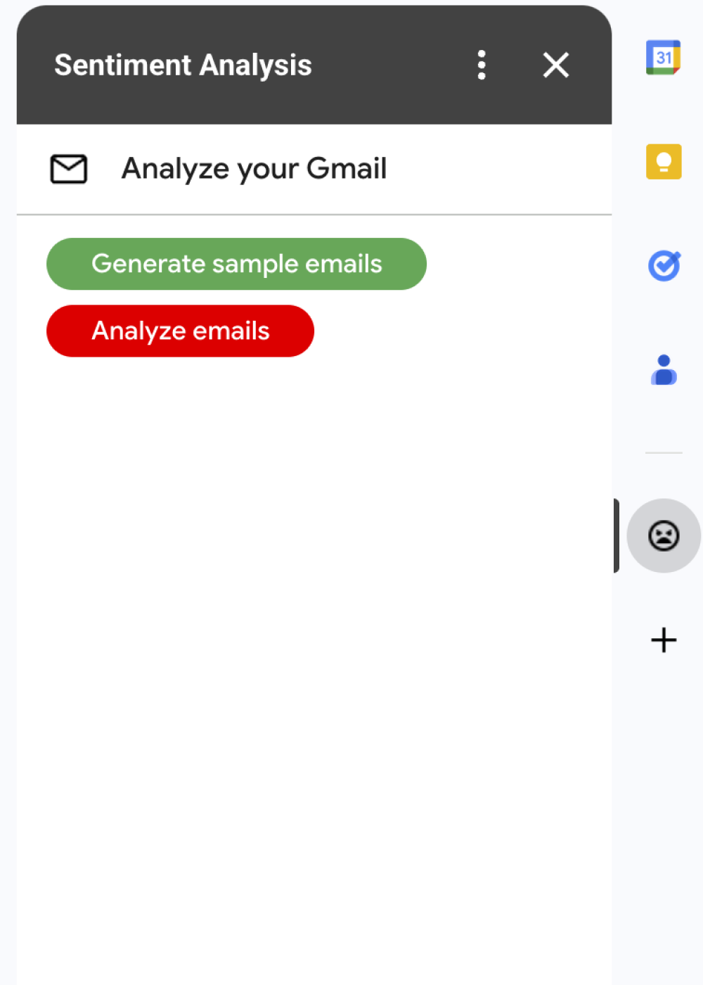 情感分析 Google Workspace 加购项的屏幕截图