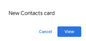 Exemplo de uma notificação de card de visualização