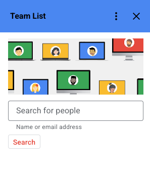 لقطة شاشة لإضافة &quot;قائمة Teams&quot; في Google Workspace