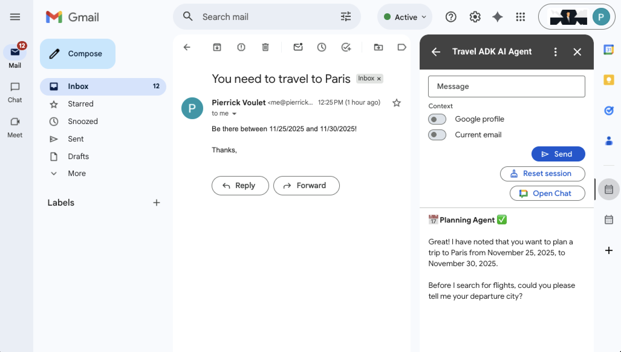 透過 Gmail 規劃旅遊行程
