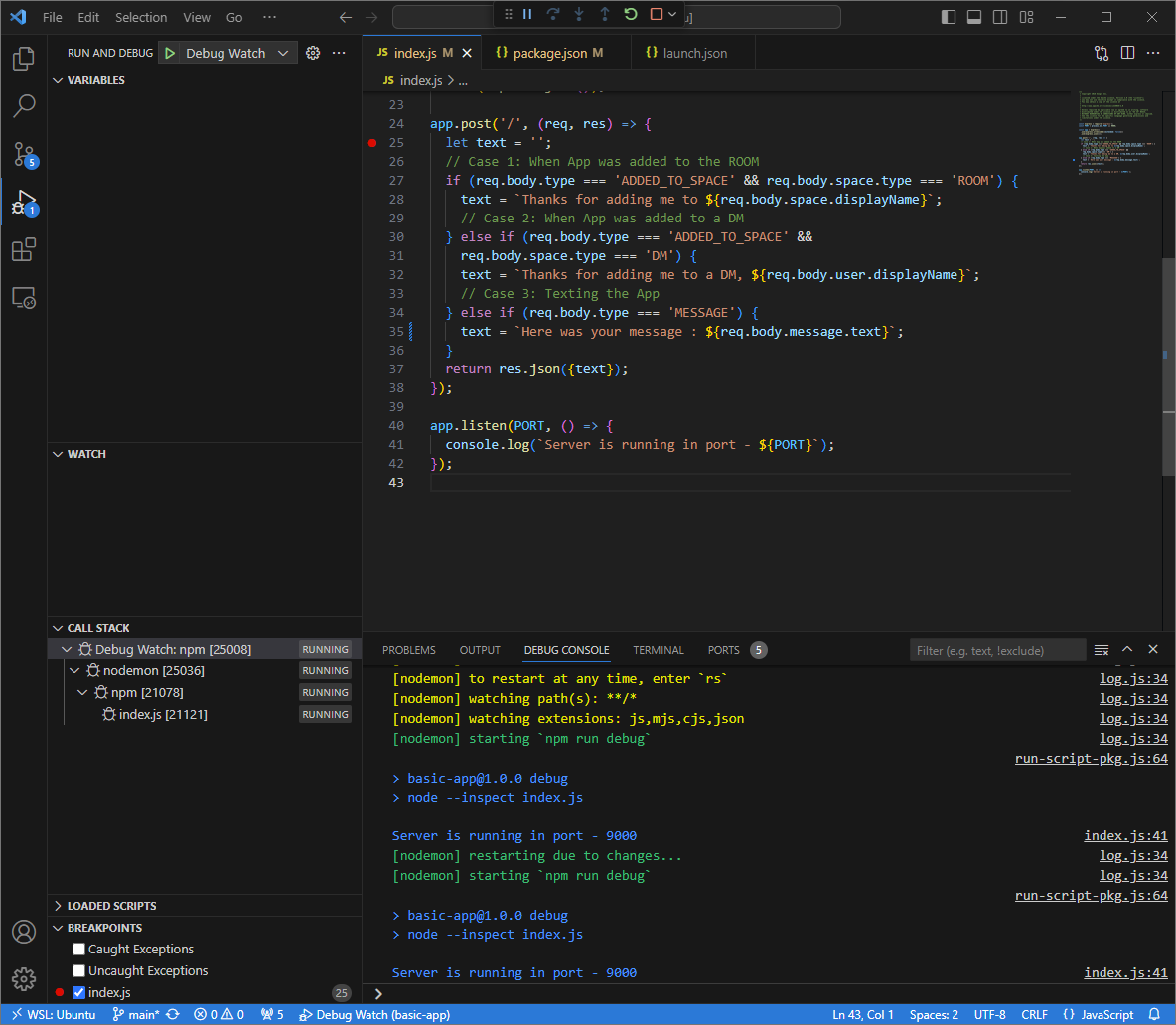 האפליקציה פועלת ומאזינה לבקשות HTTP ביציאה `9000` עם שינוי הקוד שנטען