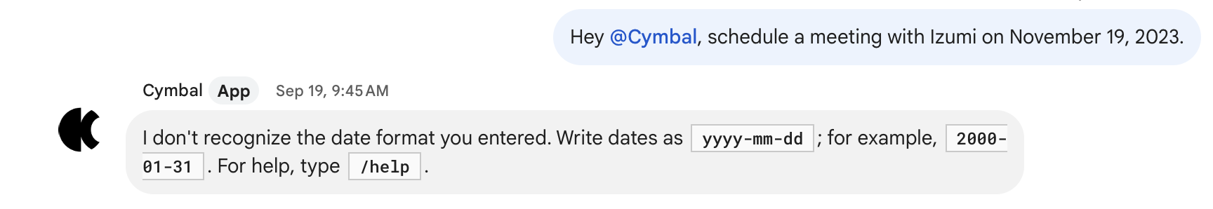 示例错误消息，告知用户出了什么问题、如何继续操作以及如何获取帮助。