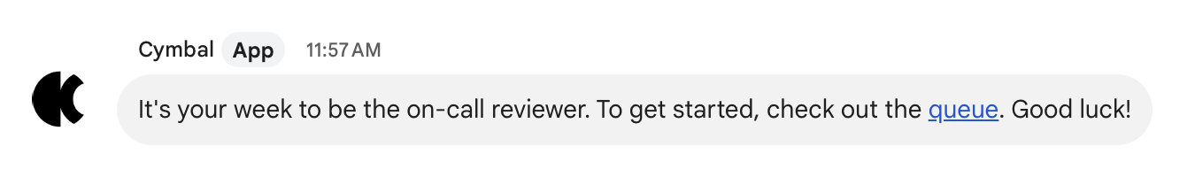 Chat 应用在上午 11:57 发送通知消息。