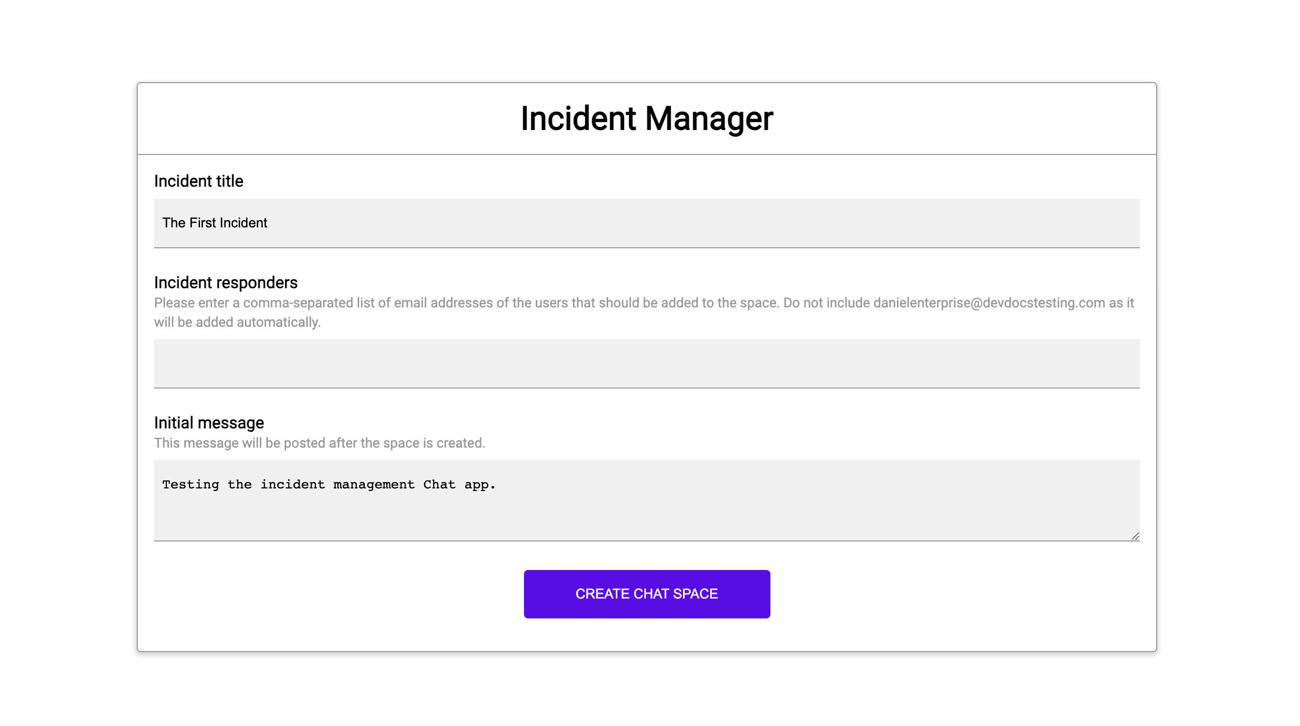 Site Web qui lance un incident.