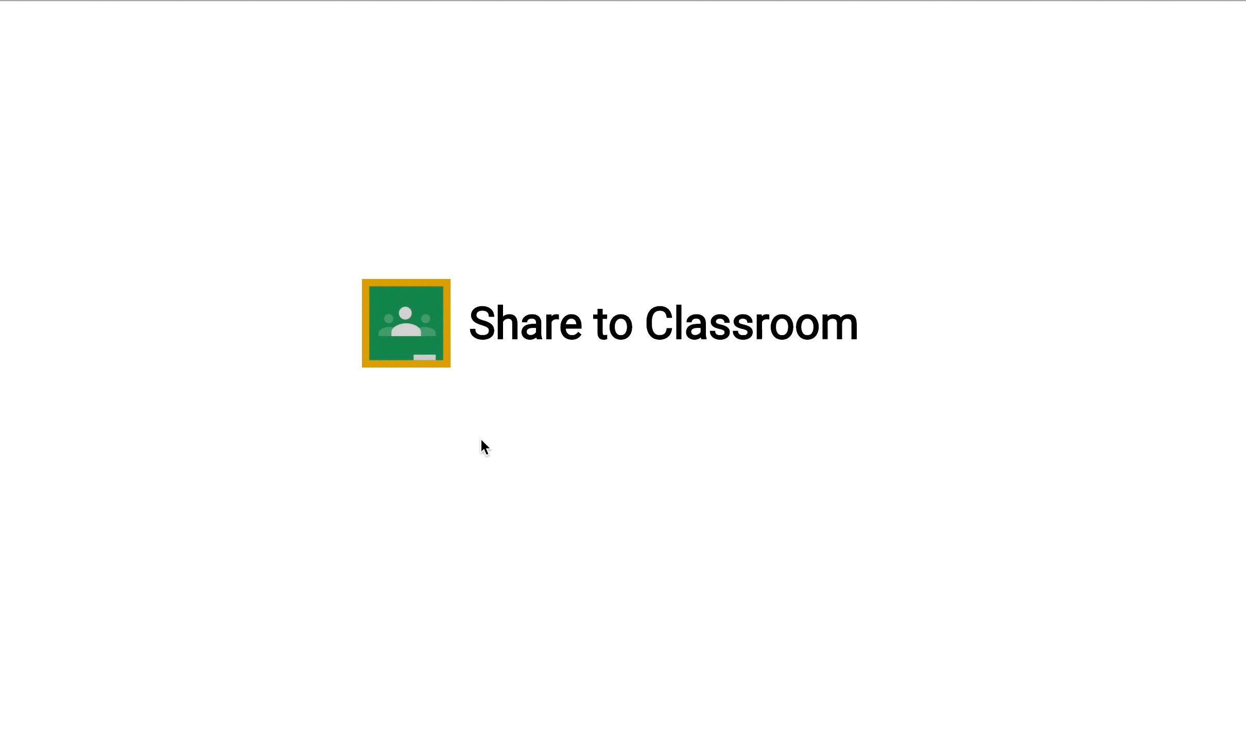 Un esempio di utente che fa clic sul pulsante &quot;Condividi in Classroom&quot; per
       creare un compito di Classroom con link ai materiali didattici