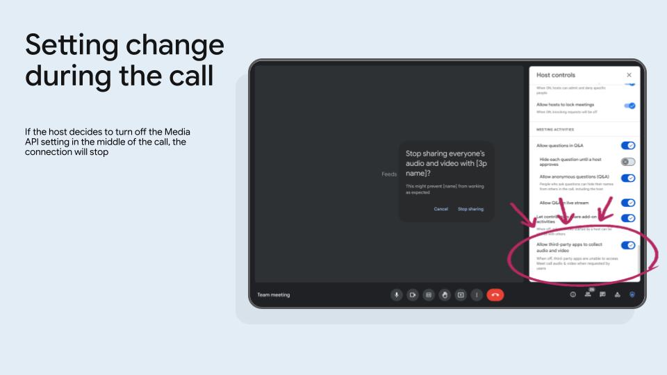 تغيير الإعدادات أثناء المكالمة