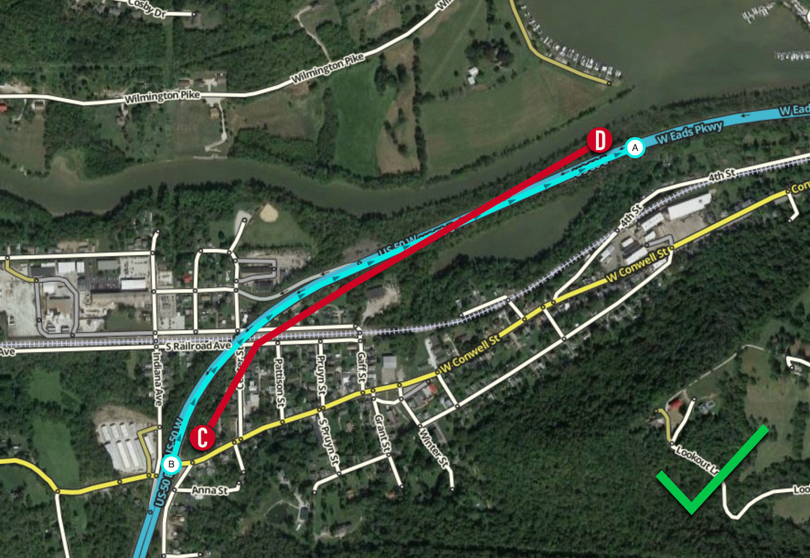 Polyline image used in context.